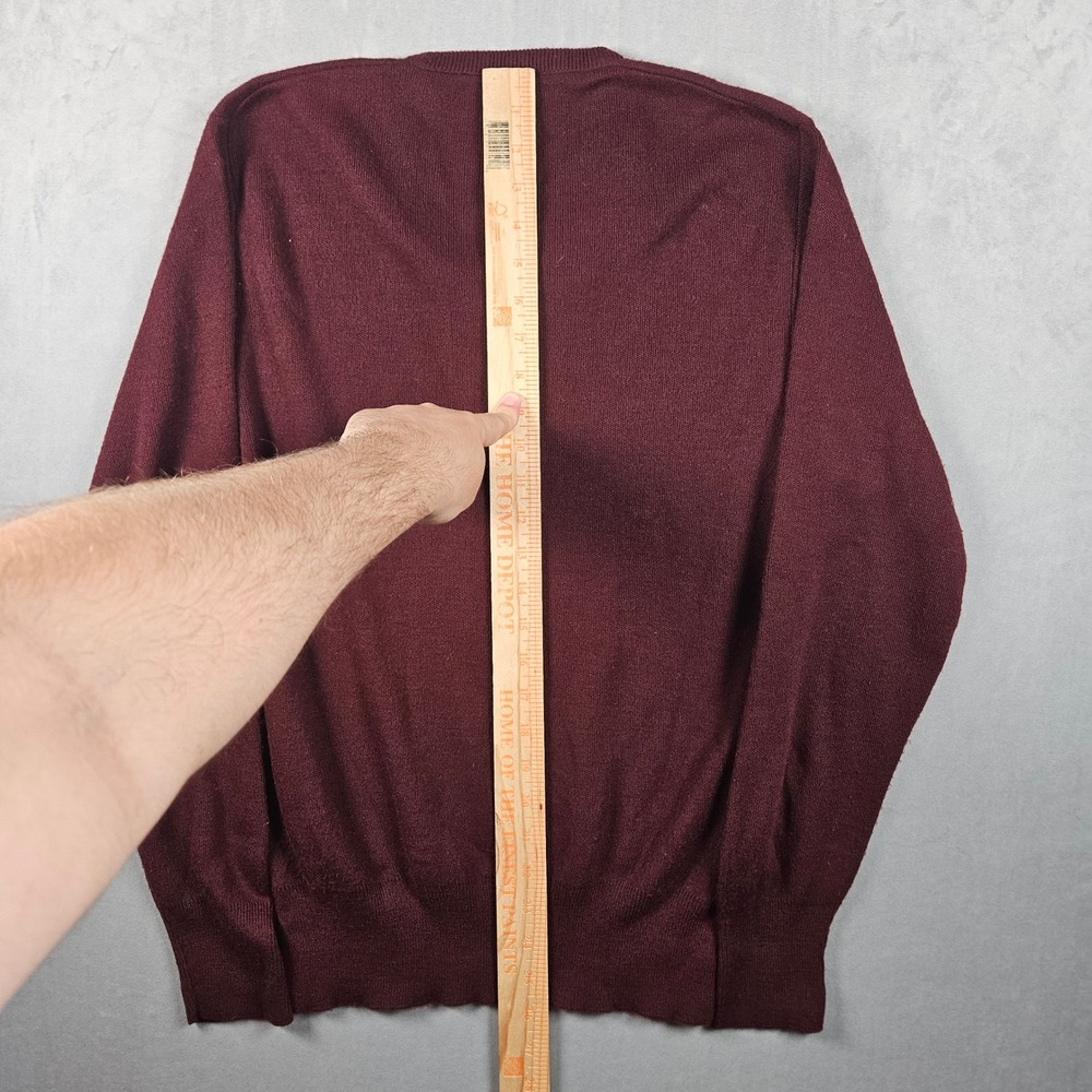 Vintage Puritan V-Neck Sweater Mens Medium Red Orlon Acrylic V-Neck USA Made 80s - Picture 6 of 8